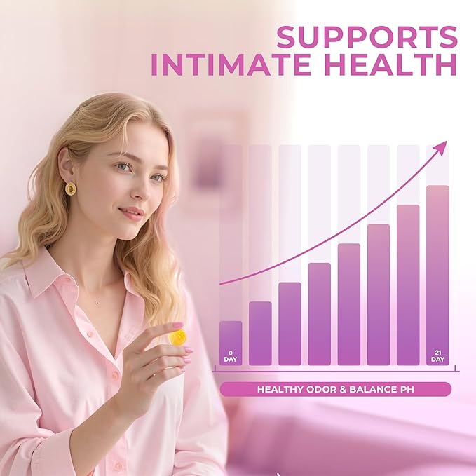 Feminine Probiotics Gummies for Women, Vaginal Probiotics with Slippery Elm,Prebiotics & Probiotics Supports pH Balance,Immune Health, Vegan, Non-GMO, Pineapple Flavor,60 Gummies 1 Pack