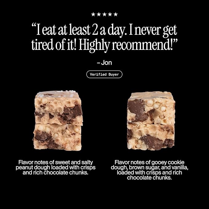 David High Protein Bars - 0g of Sugar, Low Carb, Gluten Free - 28g of Protein, 150 Calories - Variety 6 Pack (3x Peanut Butter Chocolate Chunk, 3x Chocolate Chip Cookie Dough