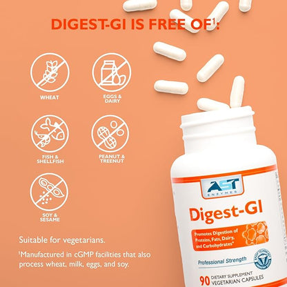 AST Enzymes Digest-GI Digestive Enzyme - Digestion and Bloating Relief for Women and Men - 90 Vegetarian Capsules