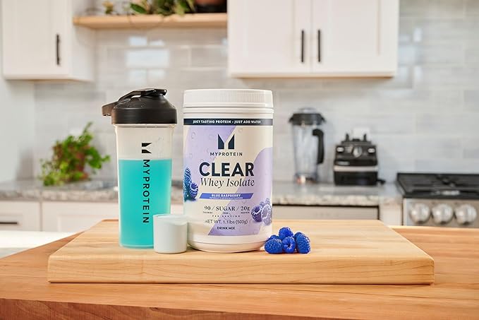 Myprotein Clear Whey Isolate Protein Powder, 20 Servings (1.1lbs) Blue Raspberry, 20g Protein per Serving, Naturally Flavored Drink Mix, Daily Protein Intake for Superior Performance