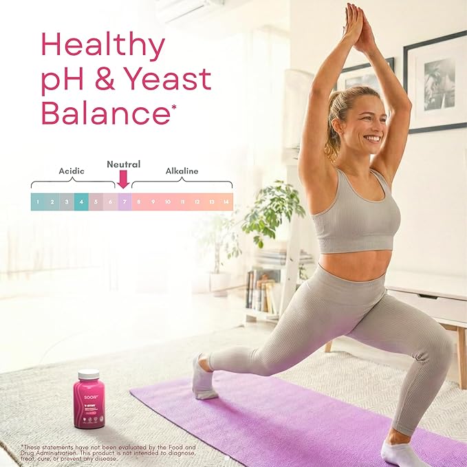 SOON+ Vaginal Probiotics for Women, V-Sync Vaginal Probiotic with Lactobacillus, Cranberry & Prebiotics, Support pH Balance for Women, Urinary Health Digestive Support, 6 Billion CFU, 60 Capsules