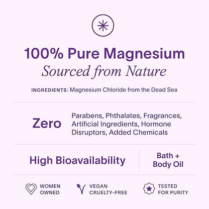 Ladywell Topical Magnesium Oil Spray | Mood, Cycle & Stress Support | PMS, PCOS, Fertility, Menopause, Hormone Balance, Cramps | Pure Magnesium Chloride, Science-Backed | Rapid Skin Absorption