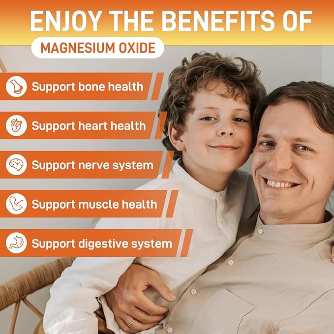 Magnesium Oxide Gummies 400mg, Magnesium Oxide Chewable Supplement for Adults & Kids, Nerve, Muscle, Bone & Heart Support, Non GMO, Pectin, Vegan, 120