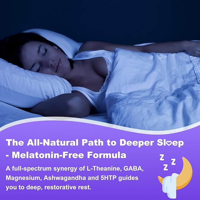 Sugar Free L-Theanine Gummies, L Theanine Supplement for Adults & Kids, L'Theanine with Ashwagandha, Magnesium, 5HTP & GABA - Support Calm, Relax, zzZ, Focus, Vegan Strawberry Flavor, 60 Count