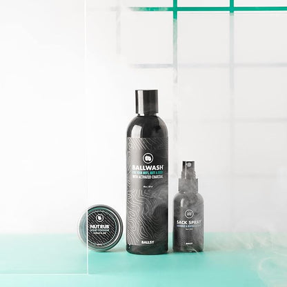Ballsy Ballwash Charcoal Body Wash for Men - Moisturizing Men’s Bodywash with Coconut Oil – Soap for Men & Great for your Most Intimate Areas, 8oz