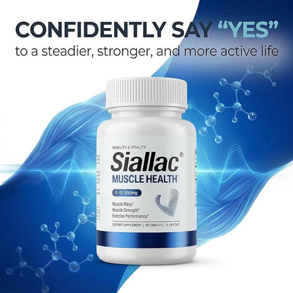 Muscle Health - Made in USA - Enhance Muscle Mass & Strength, Fast Workout Recovery, Reduce Fatigue & Boost Exercise Performance, 6-Sialyllactose (6-SL), 900mg, 90 Tablets (1 Pack)
