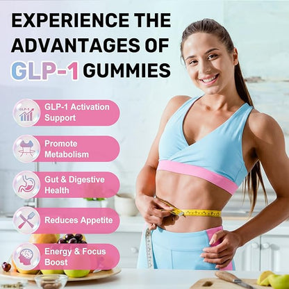 GLP-1 Support for Women & Men, Sugar-Free Gummies with Berberine, Cinnamon, Turmeric, Raspberry Ketone, Resveratrol, Appetite & Craving Control, Metabolism Digestion & Gut, No Stomach, 120 Count