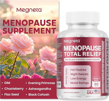 Menopause Supplements for Women, Support Hot Flashes & Night Sweats, with Black Cohosh, DIM & Evening Primrose, Hormonal Balance & Mood Support – 60 Capsules
