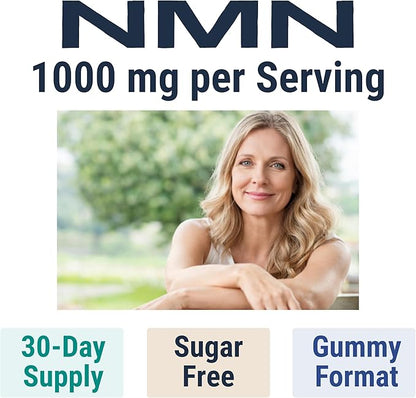 SHIZAM NMN Supplement Gummies – Nicotinamide Mononucleotide (NMN) 1000-mg per Serving | NAD+ Supplement Format | Sugar-Free NMN Gummies | 60 Gummies | 30-Day Supply