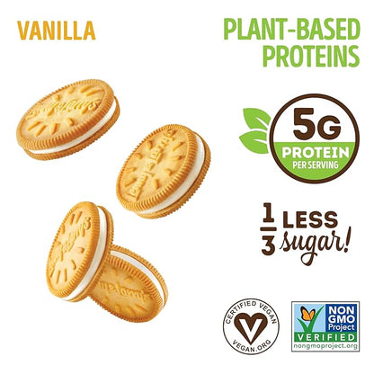 Lenny & Larry's The Complete Cremes®, Sandwich Cookies, Vanilla, Vegan, 5g Plant Protein, 6 Cookies Per Pack (Box of 12)
