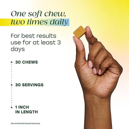 MegaFood Baby & Me Prenatal Morning Sickness Relief, Ginger Chews, with Vitamin B6, Made Without 9 Food Allergens, Honey Lemon Ginger Flavor, 30 Chews