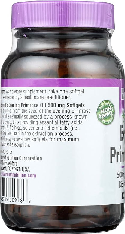 Bluebonnet Evening Primrose Oil Softgels, 500 mg, 100 Count (743715009189)