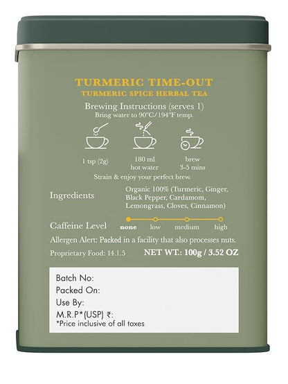 Luxmi Estates Turmeric Time-Out Herbal Loose Tea 100g Pack
