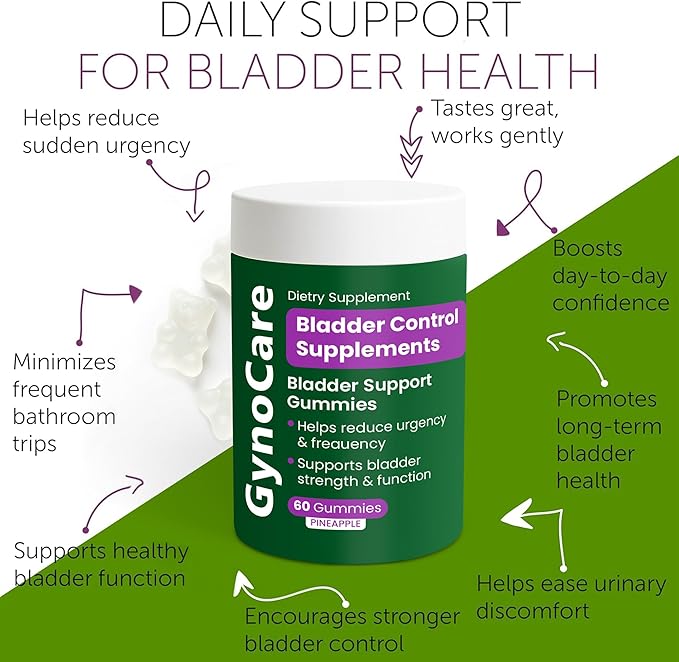 Bladder Control Supplements – Urinary Tract Health for Women | Overactive Bladder Support, UTI Relief & Infection Treatment | Daily Feminine Wellness Gummies – 60 Pineapple Flavor