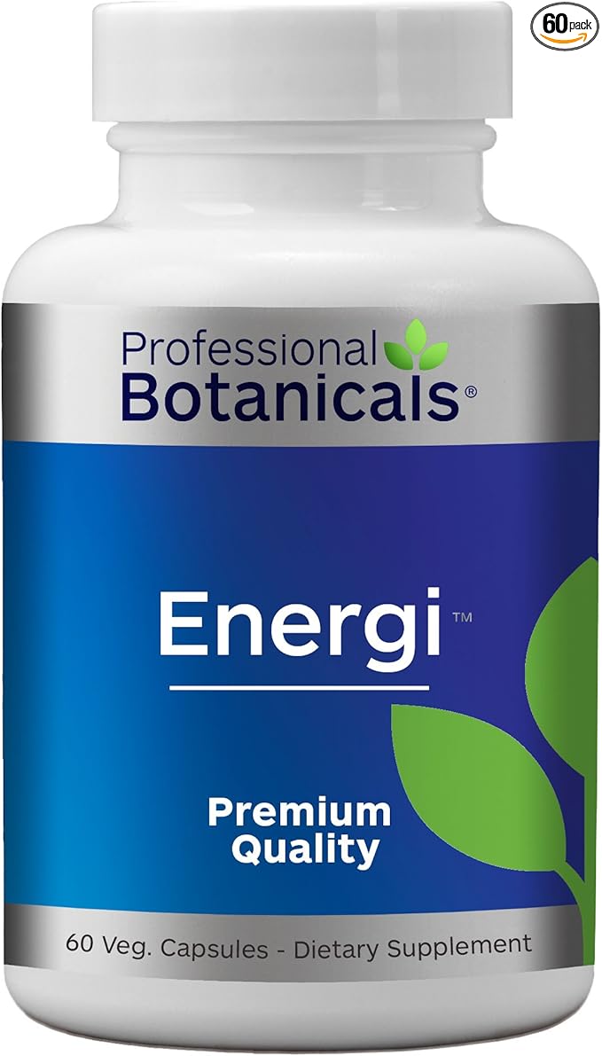 Professional Botanicals Energi - Vegan Adaptogen Boost for Mental Clarity, Energy and Stress Support - 60 Vegetarian Capsules
