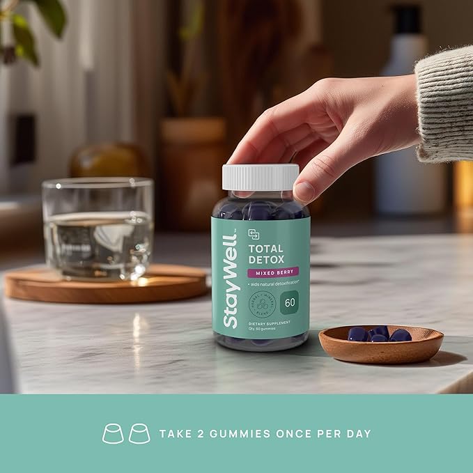 Total Detox, Heavy Metal Detox for Adults- Zeolite, Chlorella, Milk Thistle, Shilajit & Iodine, Toxin Cleanser, Pineal Decalcification, Fluoride Cleanse, Heavy Metal Cleanse, 60 Mixed Berry Gummies