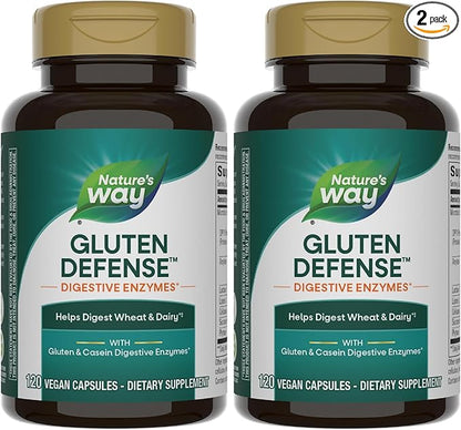 Enzymatic Therapy Gluten Defense, Gluten & Casein Targeted Digestive Enyzmes, 120 VCaps (Packaging May Vary) (Pack of 2)