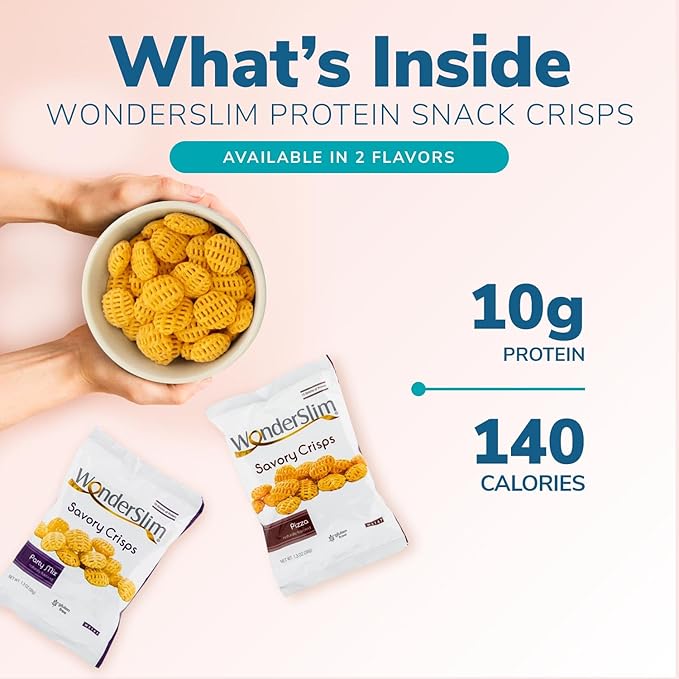WonderSlim Protein Snack Chips, Pizza, Low Fat & Gluten Free (10ct)
