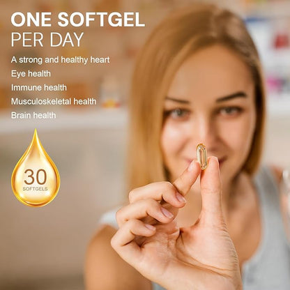 Leowell Omega-3 Softgels – High Potency EPA 432 mg & DHA 288 mg Fish Oil Supplement – 720 mg Total – 30 Softgels – Supports Heart, Brain & Joint Wellness – Fish Oil Pills, Omega 3 Supplement