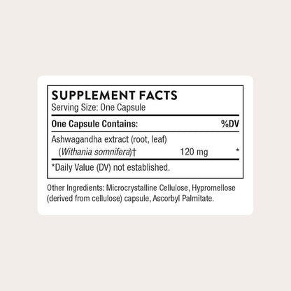 THORNE - Ashwagandha - Highly Concentrated Shoden - Calming Stress Support for Women & Men - Supports Daytime Energy, Mental Clarity & Optimal Immune Function* - Third-Party Certified - 30 Capsules