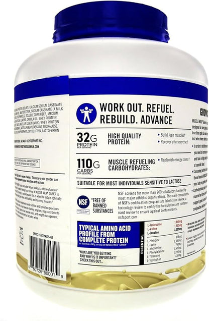 Muscle Milk Gainer Protein Powder, Vanilla Creme, 32g Protein, 5 Pound
