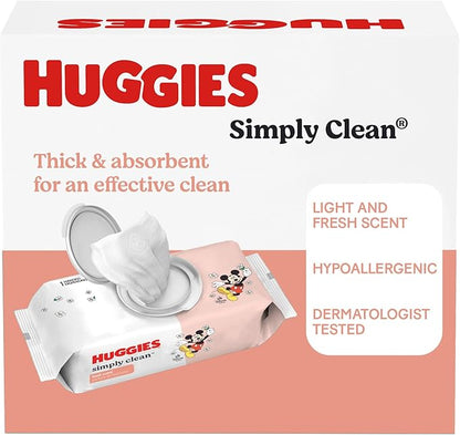 Huggies Simply Clean Fresh Scent Baby Wipes, 1 Flip-Top Pack (64 Wipes Total), Packaging May Vary