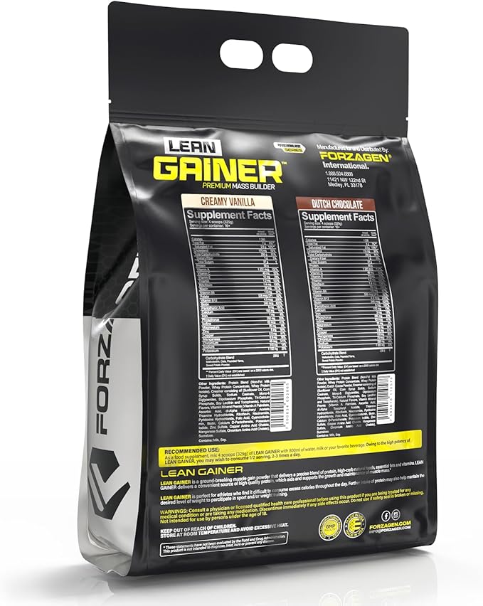 Forzagen Lean Gainer Premium Mass Builder | Mass Gainer Protein Powder for Men & Women (12 Lbs, Creamy Vanilla)