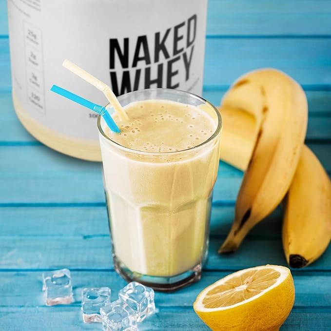 NAKED Vanilla Whey Protein 1Lb, Only 3 Ingredients, All Natural Grass Fed Whey Protein Powder + Vanilla + Coconut Sugar - NSF Certified, GMO-Free, Soy Free, Gluten Free. Aid Muscle Growth, 12 Servings