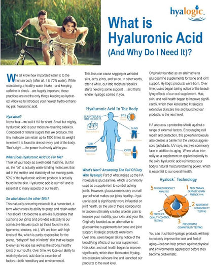 Hyalogic Hyaluronic Acid Chewable Lozenge - Chewable Tablets for Joints, Skin Care & Eyes – Vegan, Sugar-Free and Berry Favored Hyaluronic Acid Supplements (60 Count)