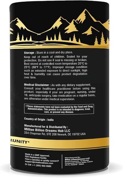 Pure Himalayan Shilajit Gummies – 75%+ Fulvic Acid, High Potency Gold Grade – Blend for Energy, Vitality & Immune Support, Travel - Friendly, Tamarind Flavor – 60 Gummies