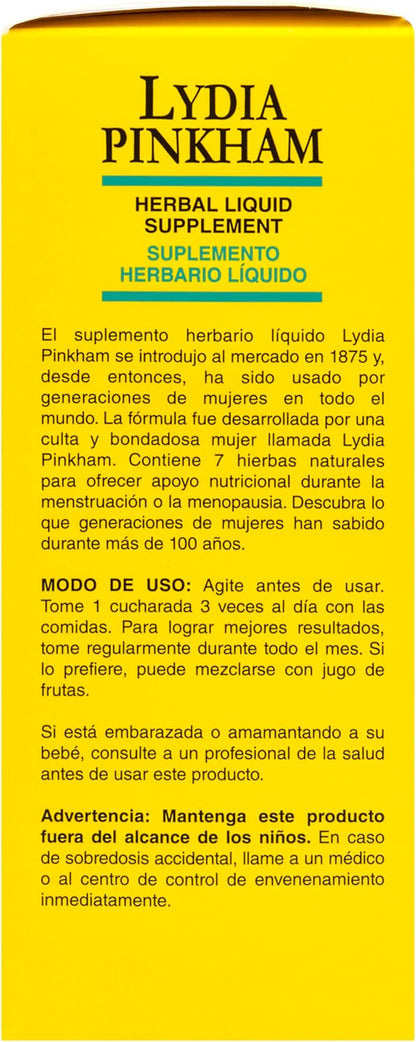 Lydia Pinkham Liquid Herbal Supplement for Menstruation and Menopause Support, 8 Ounce