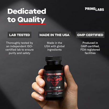 Prime Labs Testosterone Supplement for Men (2-Pack) - Stamina, Endurance, Energy, & Strength - Men's Testosterone Booster & Workout Supplement - 120 Caplets