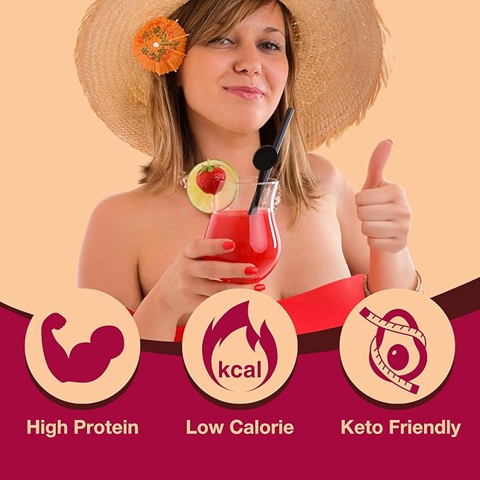 ProtiDIET Tropical Fruits flavored Concentrated High Protein Drink, Fat Free, Low Sugar, Low Sodium Nutritional Drinks to Support an Active Lifestyle - 7 Powder Pouches Per Box