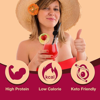 ProtiDIET Tropical Fruits flavored Concentrated High Protein Drink, Fat Free, Low Sugar, Low Sodium Nutritional Drinks to Support an Active Lifestyle - 7 Powder Pouches Per Box