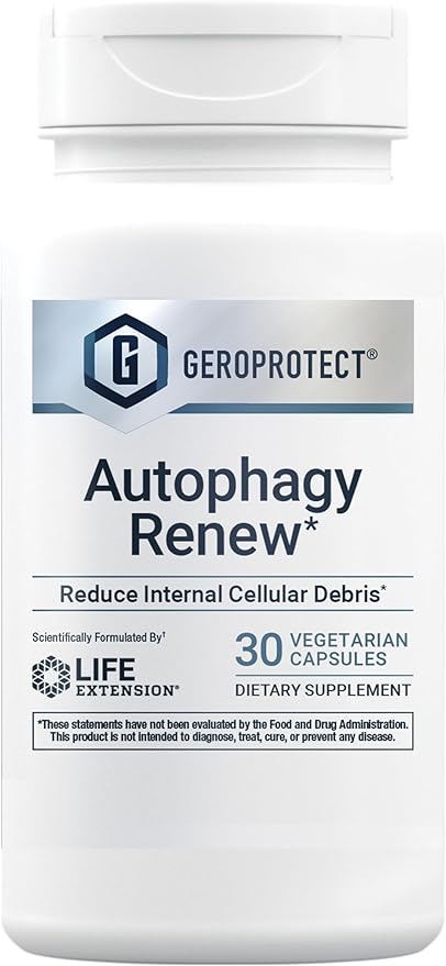 Life Extension GEROPROTECT® Autophagy Renew, Luteolin, piperlongumine, Cellular Health Support, Healthy Aging, Gluten-Free, Non-GMO, Vegetarian, 30 Capsules