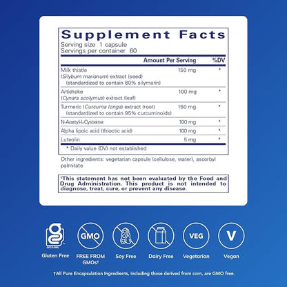 Pure Encapsulations LVR Formula | Hypoallergenic Supplement with Antioxidant Support for Liver Cell Health | 60 Capsules