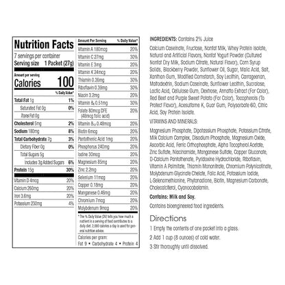 WonderSlim Meal Replacement Smoothie, Berry Yogurt, 15g Protein, 24 Vitamins & Minerals, Gluten Free (7ct)