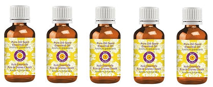 Deve Herbes Pure Dill Seed Essential Oil (Anethum graveolens) Steam Distilled (Pack of Five) 100ml X 5 (16.9 oz)