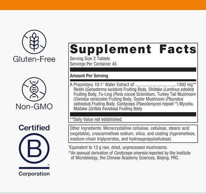 Metagenics Mycotaki - Immune Support for System Under Occasional Stress* - with Reishi, Shiitake, Fu-Ling, Turkey Tail, Cordyceps, Oyster & Maitake - Adaptogenic Mushroom Blend - 90 Tablets