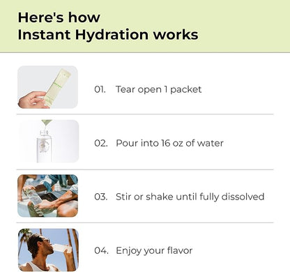 Instant Hydration Electrolytes Powder Packets - Lemon Lime Drink Mix - Zero Sugar - Keto, Vegan, Gluten-Free, Non-GMO - Boost Recovery, Brain Health, Muscle & Tissue Support- 30 Sticks