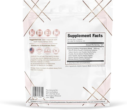 Female-Optimized Beef Organ Superfood (Beef Ovary Uterus, Liver, Kidney, Heart, & 6 More) - 100% Grass Fed & Finished, Pasture Raised Cattle, 3rd Party Tested - Nourish Your Inner Glow