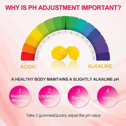 Feminine Probiotics Gummies, Slippery Elm for Women, Vaginal Health Supplement for pH Balance, Odor Control, Yeast Balance, Flora Immune Support, Suagr-Free, Veagn, Pineapple Flavor, 60 Count