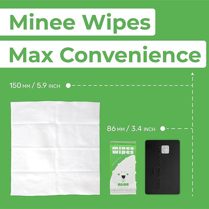 Impossibly Compact Travel Wipes - 99.5% Water - Safe for Sensitive Skin & Hypoallergenic, Resealable, Thick & Durable - For Adults, Kids & Baby Care - Aloe, 10 Pack Total 60 Wipes