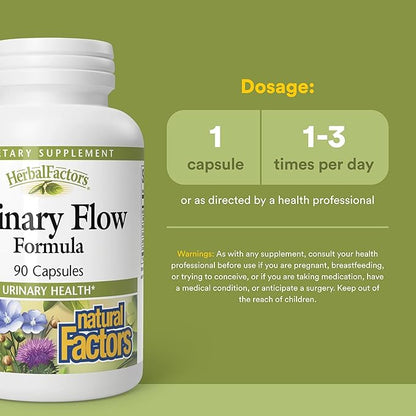 Natural Factors - HerbalFactors Urinary Flow Formula, Supports Urinary Health, 90 Capsules