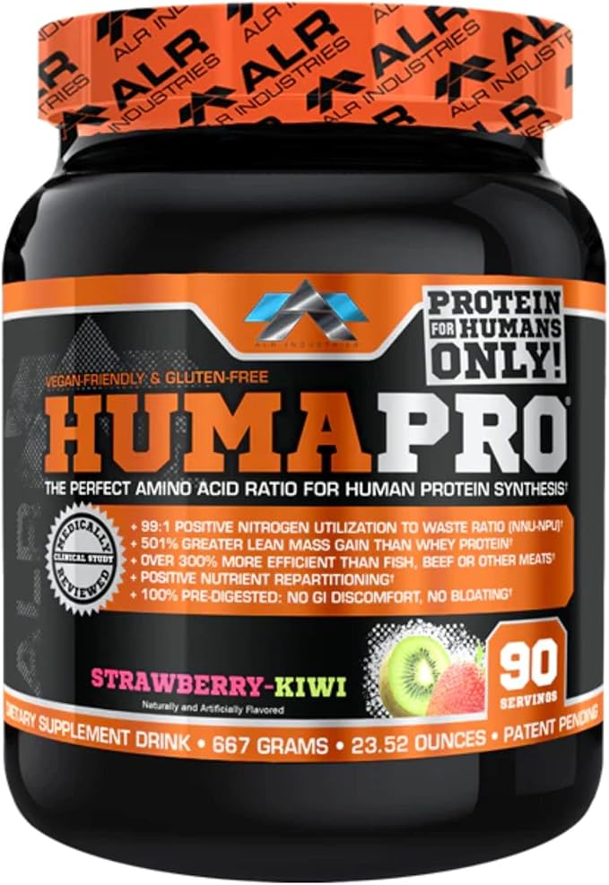 HumaPro Essential Amino Acid Formula | EAA Protein Supplement | Supports Muscle Recovery & Performance | Vegan, Gluten Free | | 90 Servings (Strawberry Kiwi)