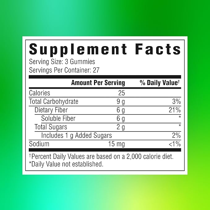 Benefiber Prebiotic GLP-1 Friendly Fiber Supplement Gummies for Digestive Health, Assorted Fruit Flavor - 81 Count