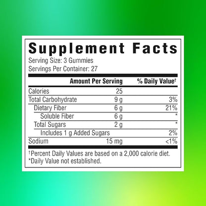 Benefiber Prebiotic GLP-1 Friendly Fiber Supplement Gummies for Digestive Health, Assorted Fruit Flavor - 81 Count