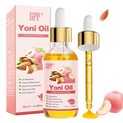 Yoni Oil Wash for Women pH Balance and Wetness, Feminine Oil Ingrown Hair, Nourishing, Moisturizing Formula for All Skin Types, Yoni Care with Vitamin E, Natural Yoni Wash(Peach)