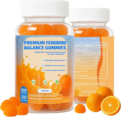 DEWANG Feminine Balance Gummies – Daily pH Balance & Vaginal Health Support, Probiotics for Womens Odor & Confidence Pineapple Flavor Vegan & Sugar-Free (Orange)