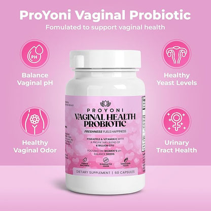 Vaginal Probiotics for Women, Vaginal Health Supplement - 6 Billion CFU Probiotic for pH Balance, Promote Healthy Vaginal Odor & Vaginal Flora, 60 Count (Pack of 1)